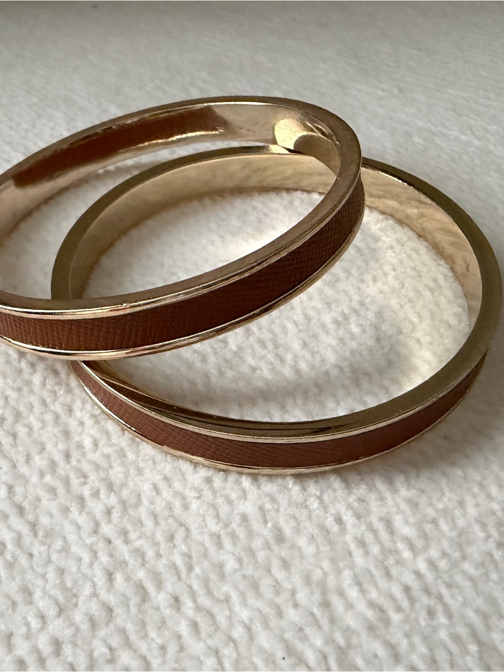 WHBM Gold-Tone Brown Enamel Bangle Bracelet Set - Women Jewelry